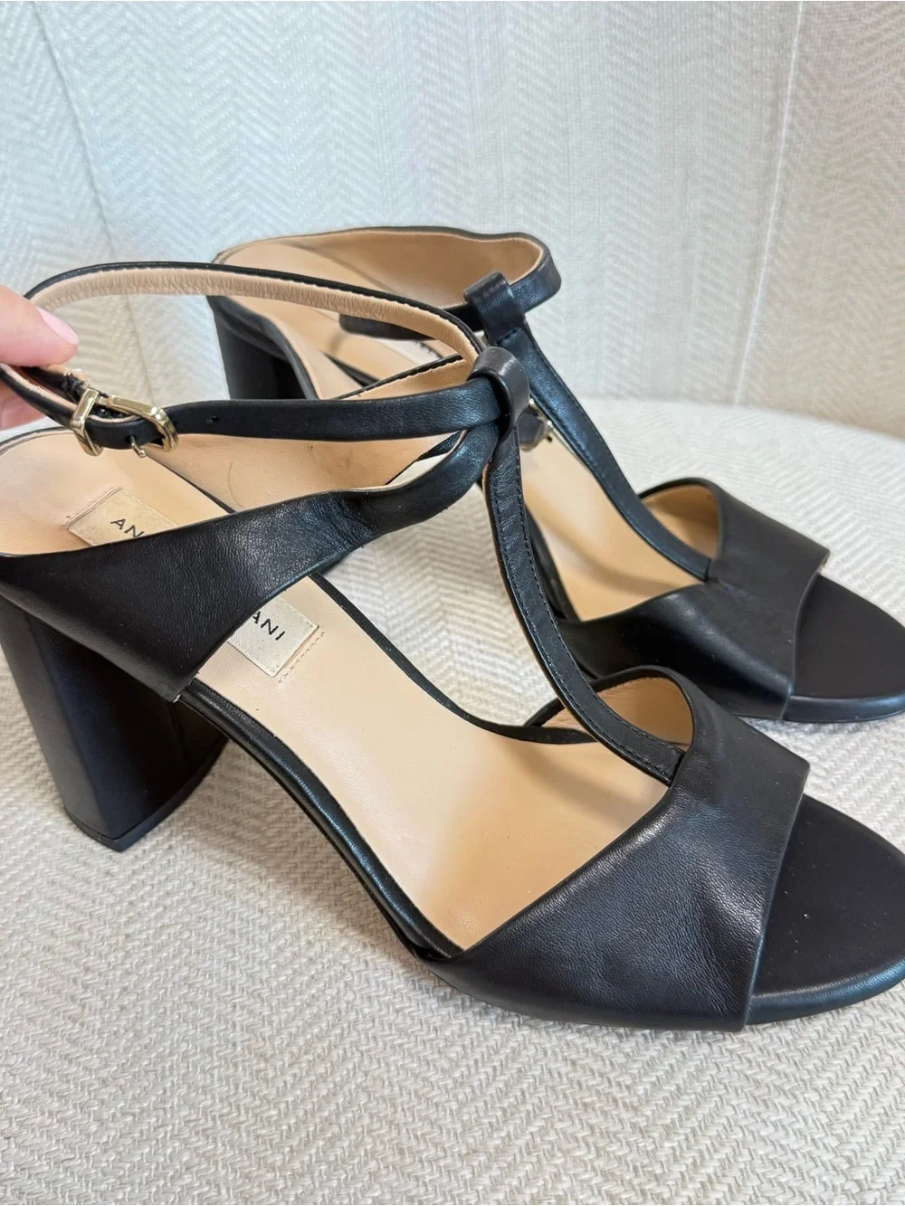 Women’s Black Strappy Block Heel Sandals